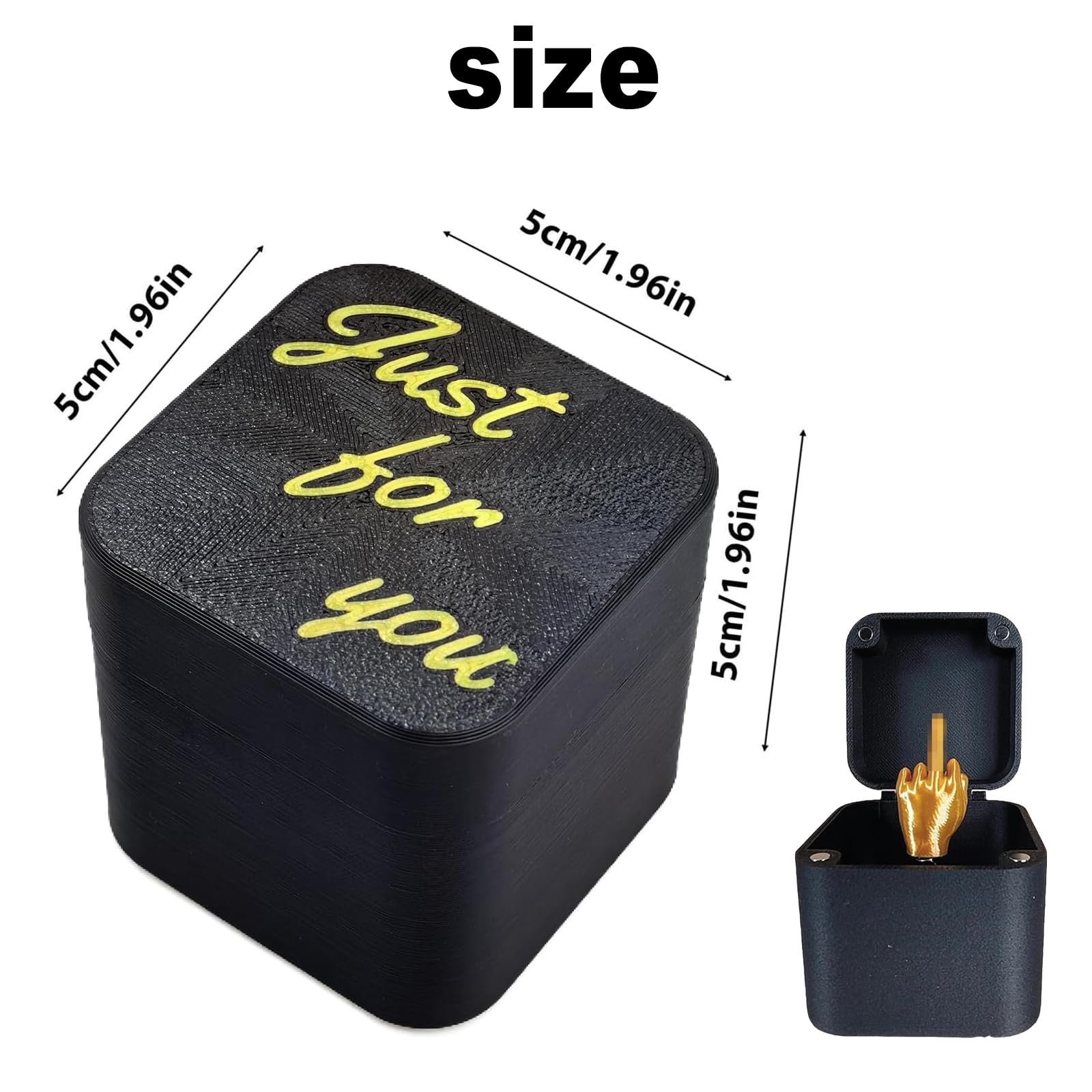 Middle Finger Prank Box – Funny Gag Gift for Men, Women, White Elephant Gifts for Adults, 3D Printed Pop-Up Surprise Box Christmas Prank Gift, Quirky Coworker/Brother Birthday Funny Gifts