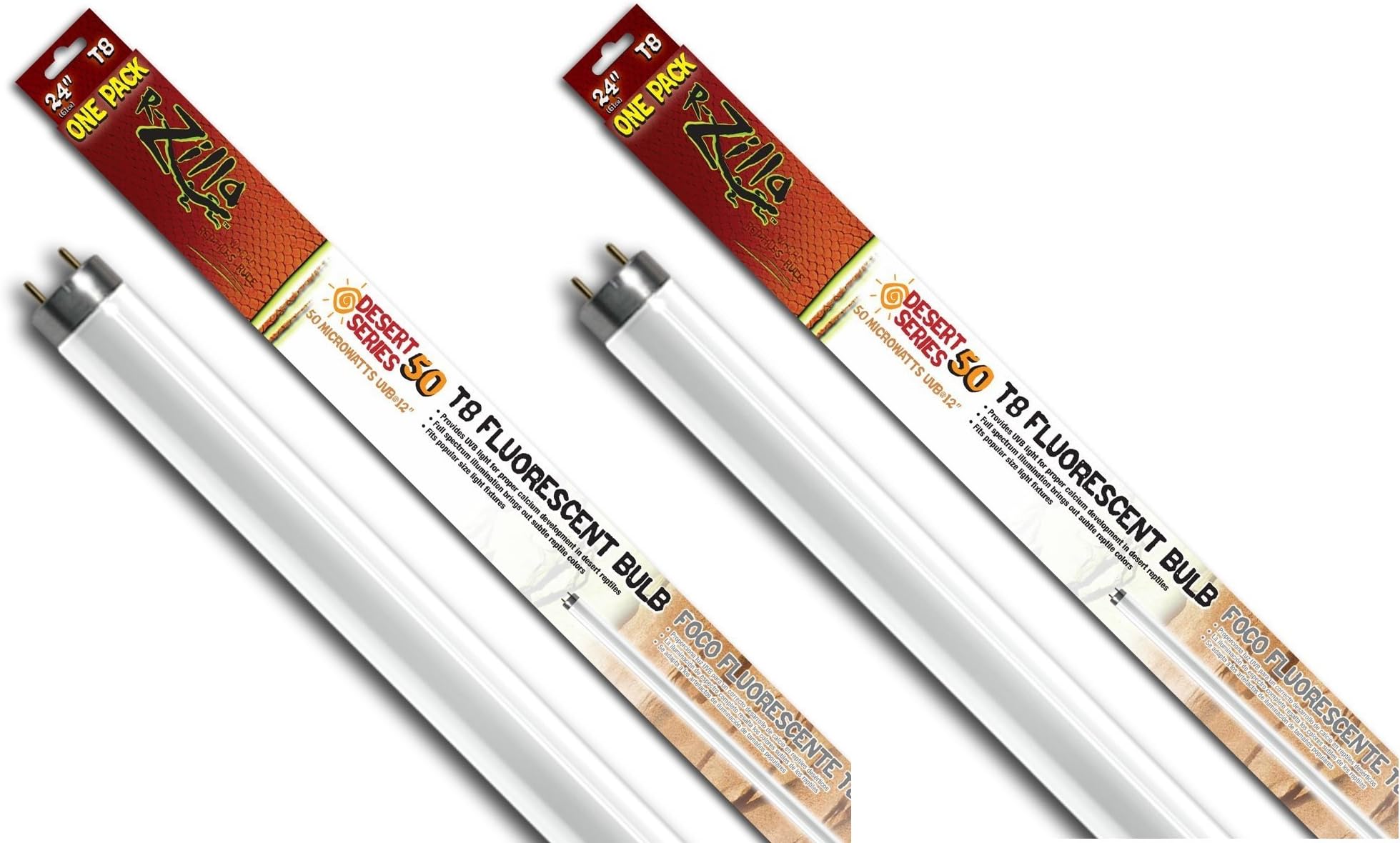 Amazon.com : (2 Pack) Zilla 24-Inch Desert 50 UVB T8 Fluorescent Bulb