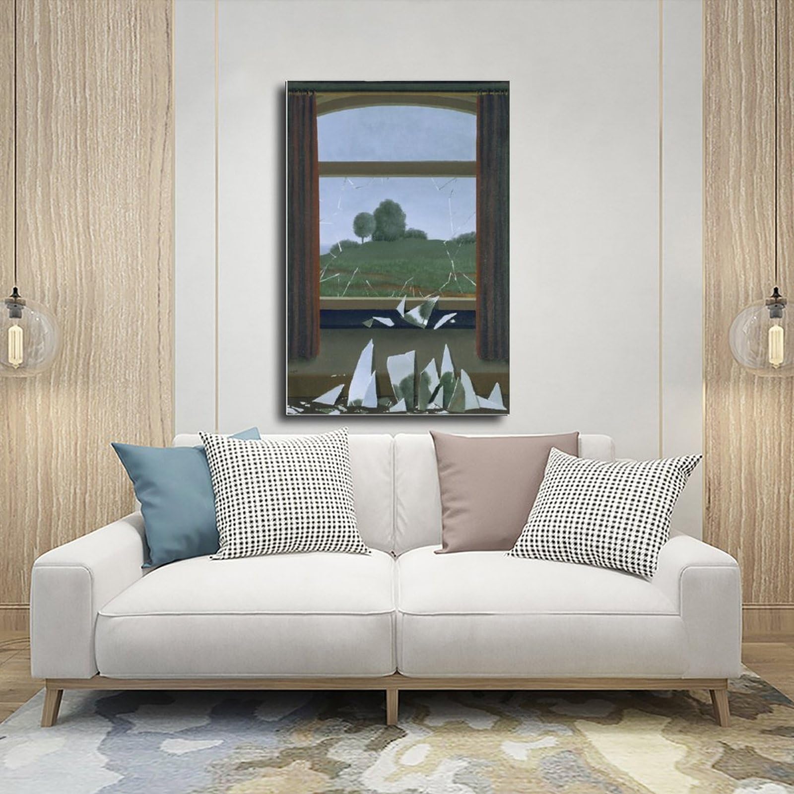 WCYB La Clef Des Champs Nerka Magritte Surrealizm wydruki plakat na płótnie Deco obrazy ścienne do biura salonu bez ramki 40,6 cm szer. x 61 cm W