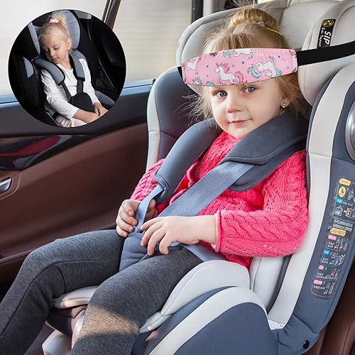 Miniatura 5 de Soporte para la cabeza de asiento de automóvil para bebé, correas de asiento de automóvil, correa de alivio de cuello para cochecito, reposacabezas,