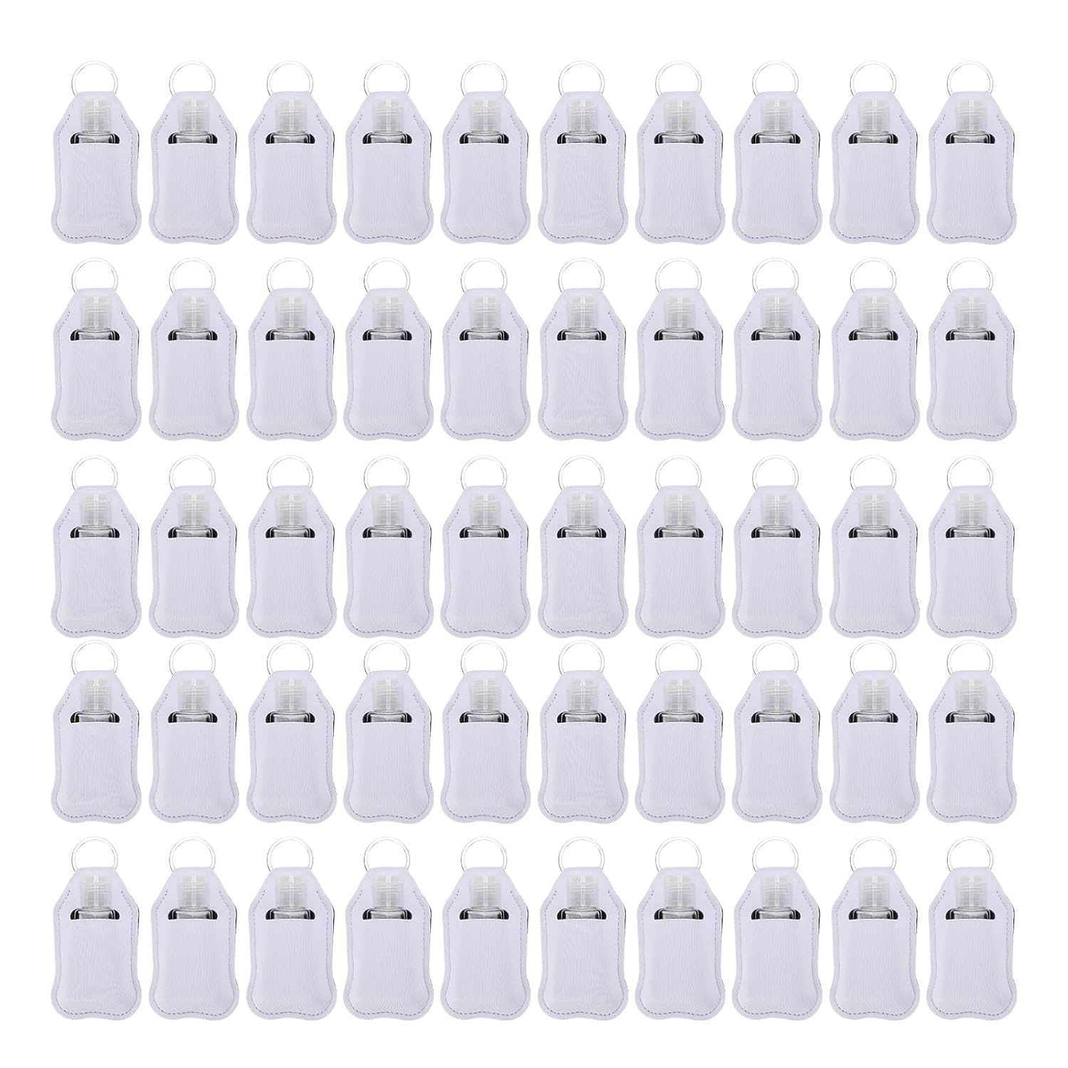Dpofirs LeakProof Flip Cap Travel Bottles | 30ml Keychain Refillable Set For Portable Toiletries (White)