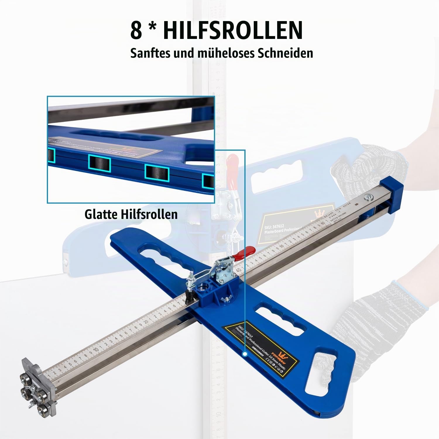 TOPWAY Manueller Trockenbau-Schneidwerkzeug, Gipskartonschneider mit faltbarem Aluminiumgriff, 61 cm Schnittbreite, Gipskartonplatten-Schneidewerkzeug für Holzarbeiten, Heimwerker