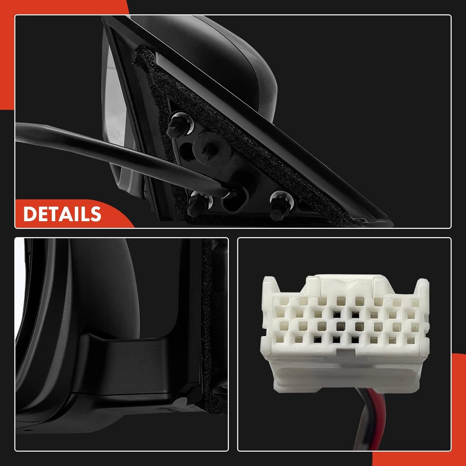 A-Premium Driver Side Power Door Mirror - Compatible with Nissan Rogue 2014 2015 2016 - Non-Heated Manual Folding Black Outside Rear View Mirror w/Turn Signal - Replace# 963024BA0A-PFM