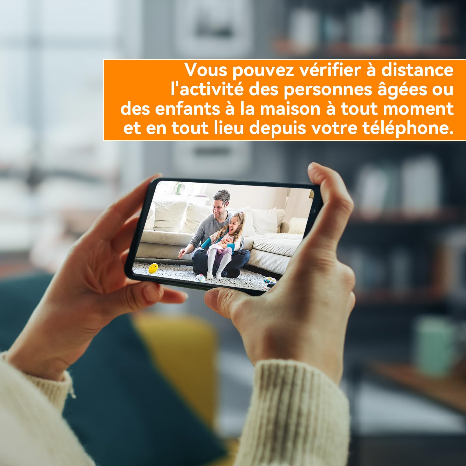 Caméra WiFi Sans fil Tccbac 4K Ultra HD, objectif grand angle 150°, caméra de surveillance, transmission en streaming en temps réel, objectif à détection de mouvement