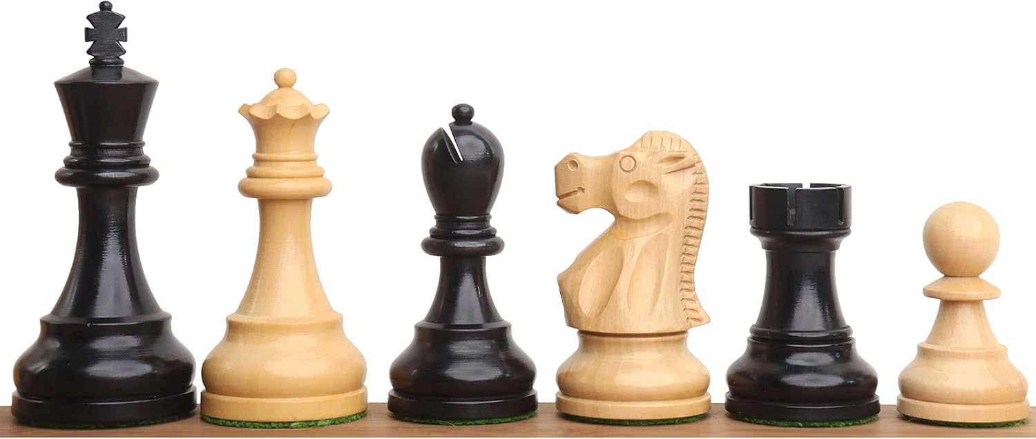 RoyalChessMall- 3.8" Reykjavik Series Staunton Chess Pieces Only Set - Weighted Boxwood…