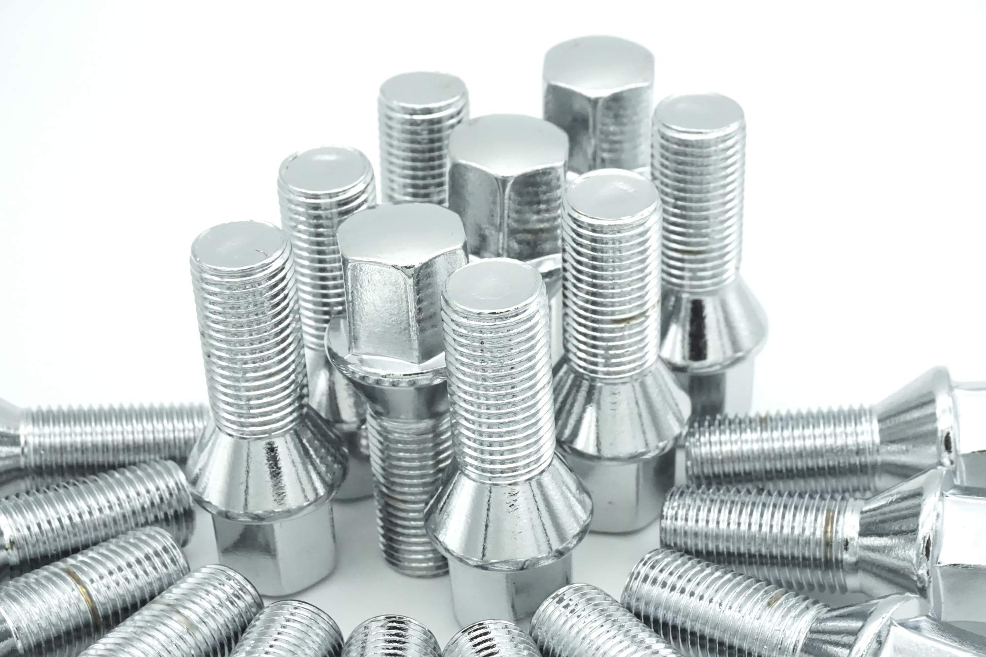 20 x chromowane śruby do kół M14 x 1,5 stożkowy 28 mm M14 1,5