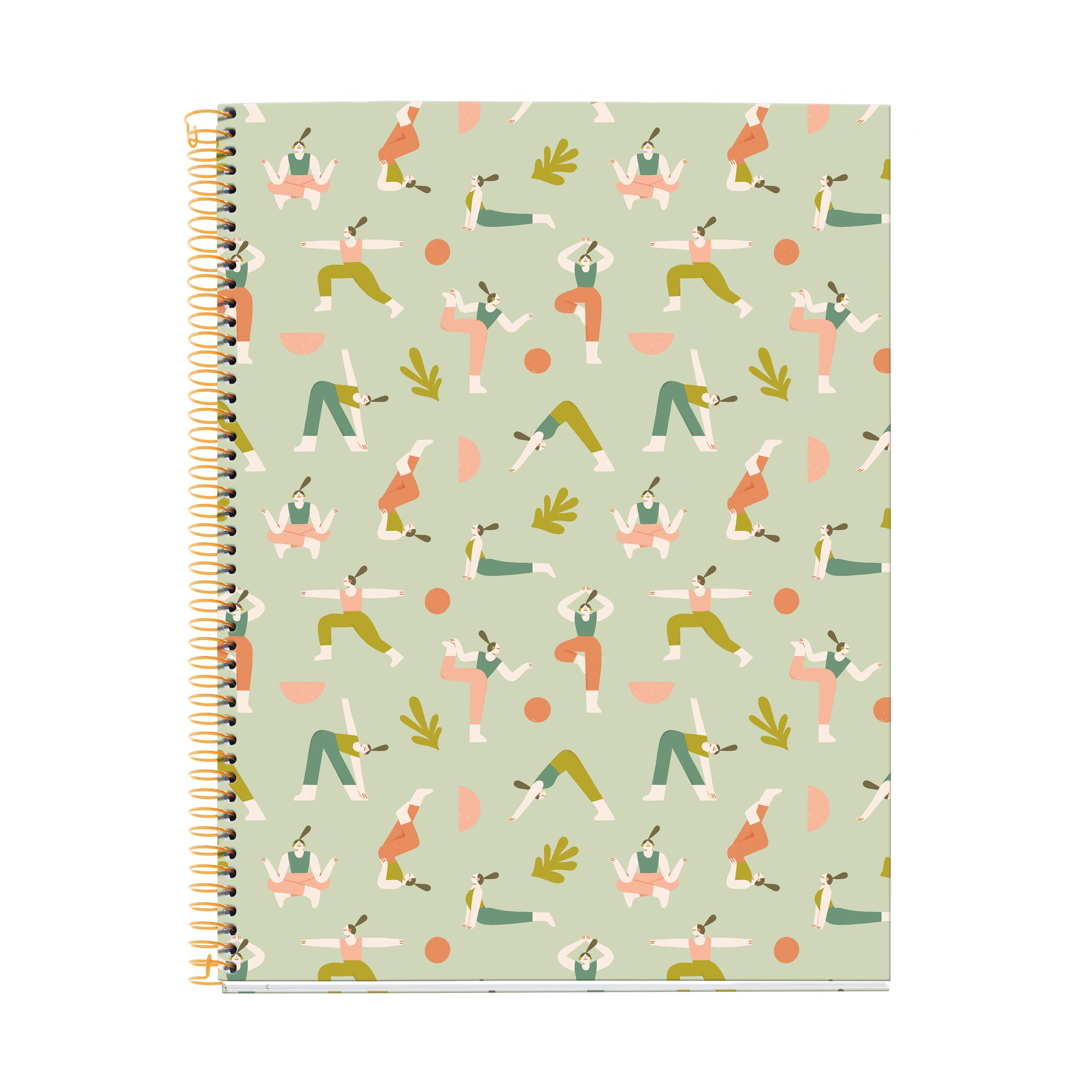 Miquelrius - Notebook A4 (210 x 297 mm), 100 70 g/m² squared sheets, rigid cardboard cover, 4 colour bands, spiral, 4 holes, squared notebook, pretty stationery, yoga