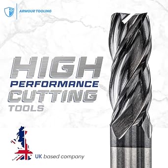 2mm HSS-E - 4 Flute End Mill Milling Cutter for CNC & Metal Cutting – Precision Slot Drill for Engineering & Machining | Armour Tooling® CoMax Cobalt - HRC50-5 Pack (2mm HSS-E (x5))