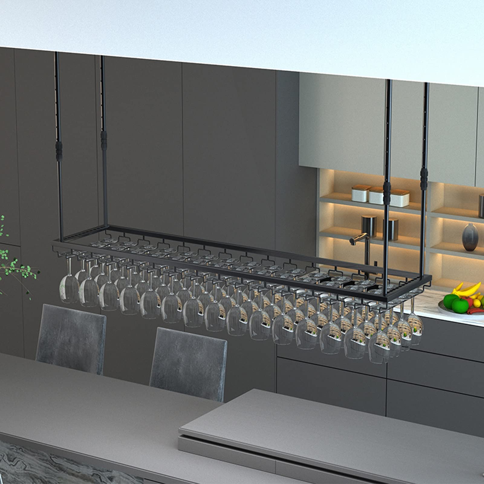 Supports à vin suspendus en métal | Design chic pour bar et cuisine