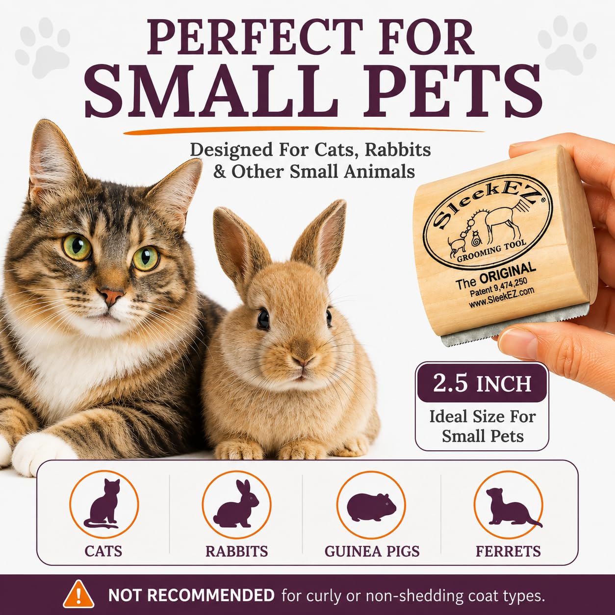 SleekEZ Spazzola per gatto cane cavallo strumento toelettatura