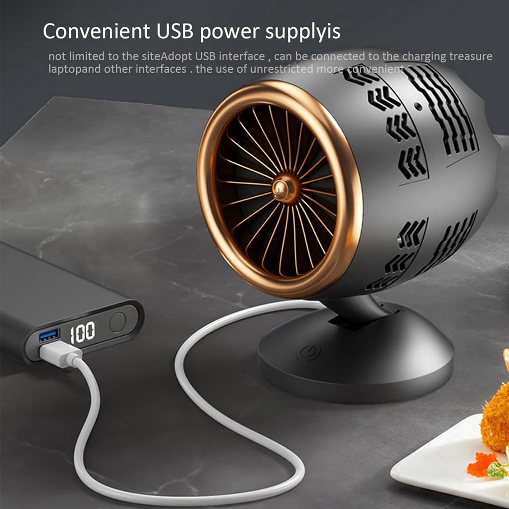 Desktop-Dunstabzugshauben, Tragbarer Abluftventilator für die Küche, Wiederaufladbar über USB, Tragbare Dunstabzugshaube mit Filter für Grill, Hot Pot, Langlebig