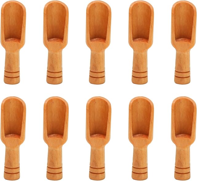 Tbkoly 10PCs Wooden Scoop Salt Sugar Coffee Spoon Kitchen Cooking Tool Powder Detergent Spoon
