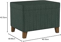 Vista 60 de HomePop Decoración para el hogar K7646-A877 Otomana tapizada moderna rectangular de almacenamiento Otomana con tapa con bisagras