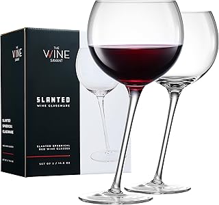 Drunk and Tipsy Funny Leaning Wine Glasses - Set of 2-15.5OZ Unique Wine Glasses for Red or White Wine - Humorous Novelty Drinkware for Parties, Bars, and Home Gift Idea - Dishwasher Safe Glassware