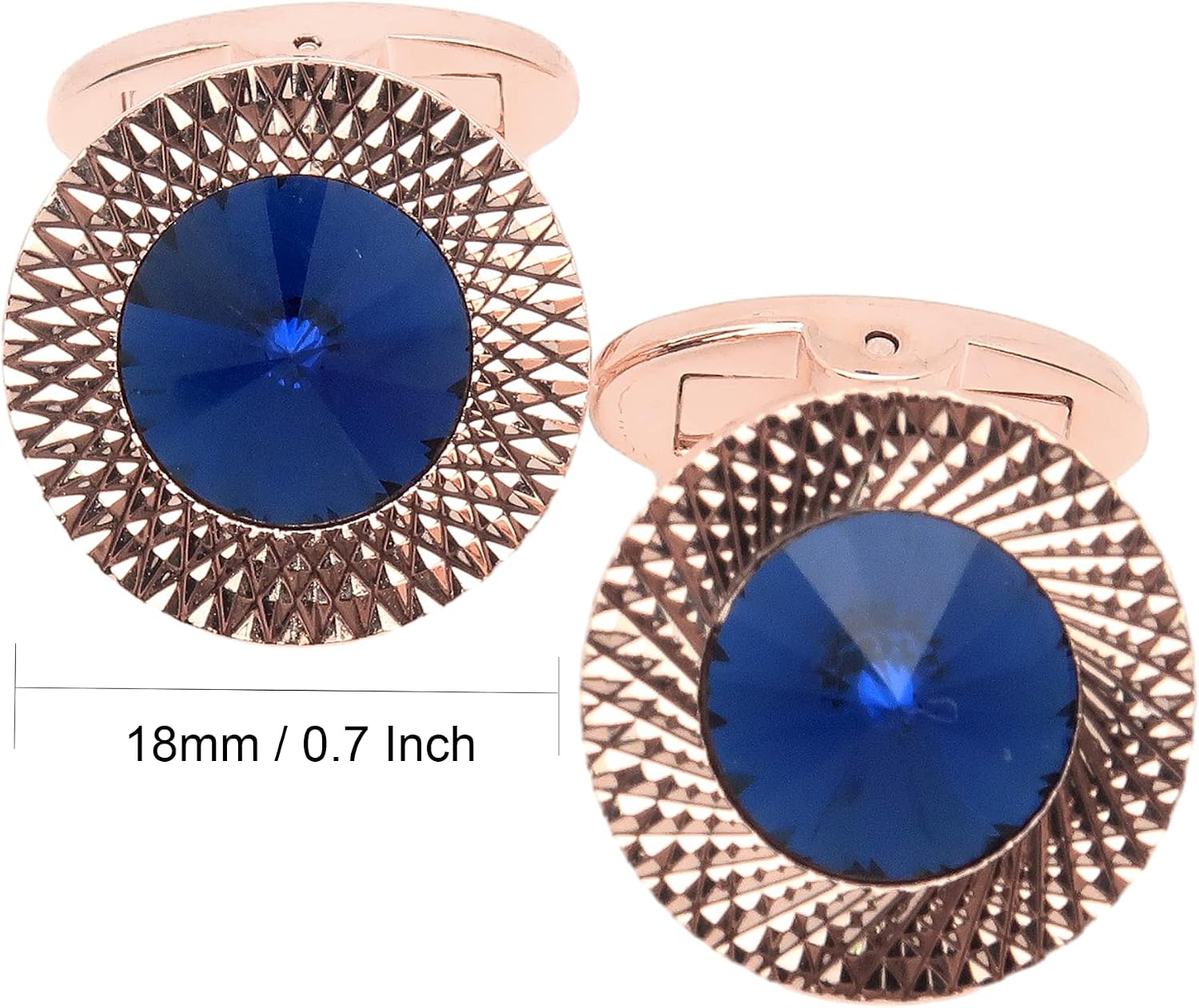 Round Crystal Silver Cufflinks for Men Women Shirt With Gift Box | Green/Blue/Colorful Crystals, Men's Cuff Links Set for Wedding Party Daily Office Formal or Casual Wear Business Tuxedo Dress