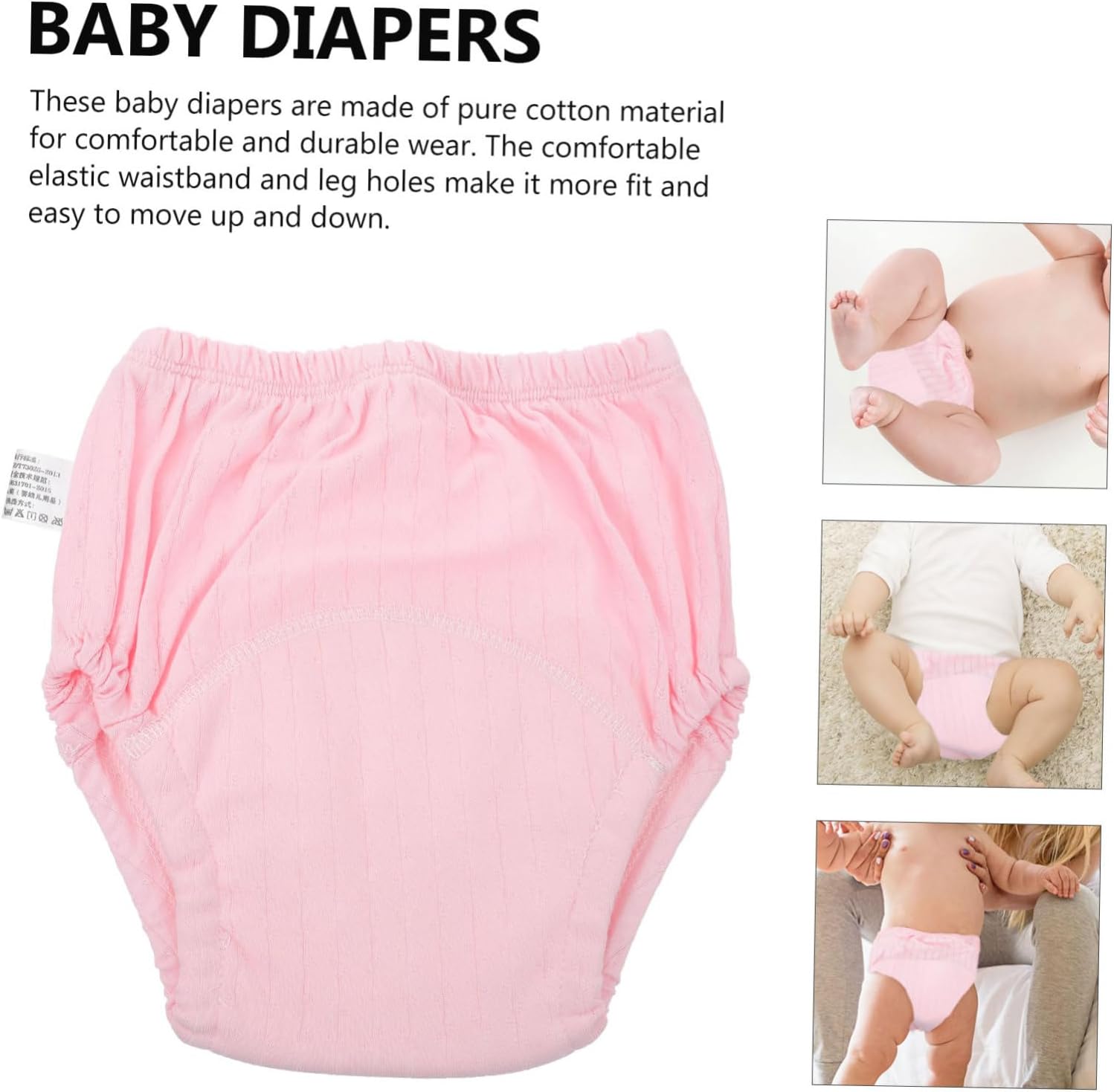 Washable Newborn Training Pants for Potty Training Soft Cotton Diaper Pants for Toddlers Reusable and Breathable Baby Underwear for Daytime Use