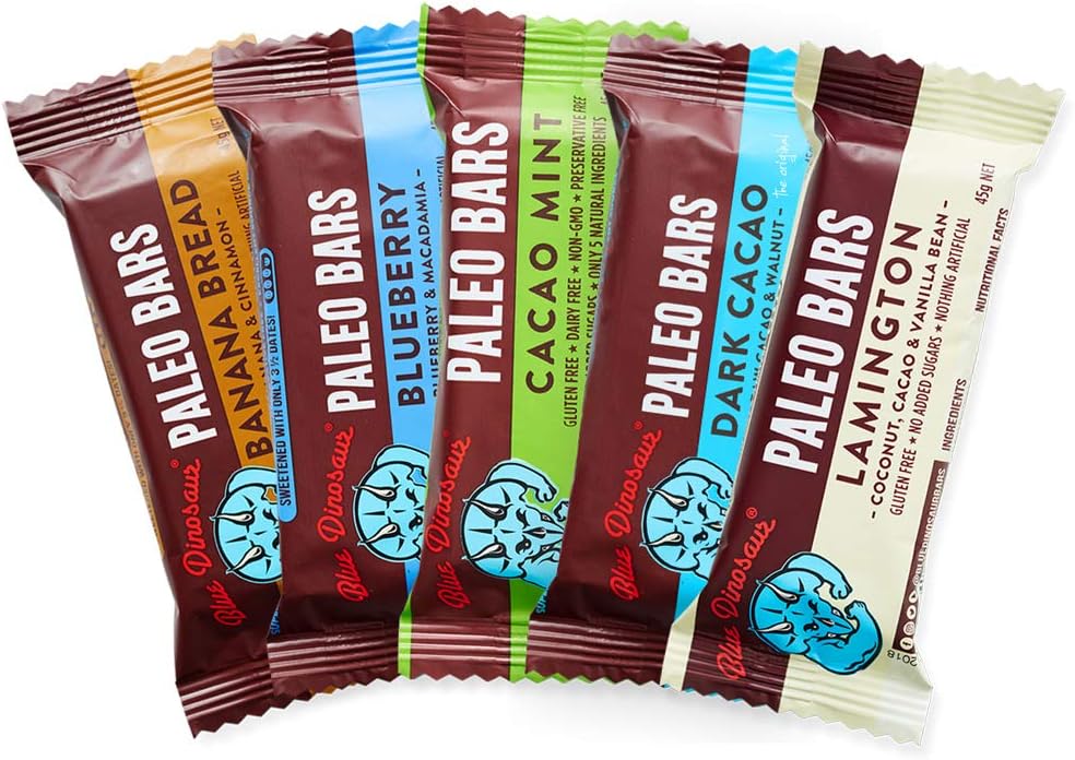 Paleo Bars, 5 Flavor Variety Pack, Vegan, Gluten-Free (1.6oz ea.) (1 Pack)