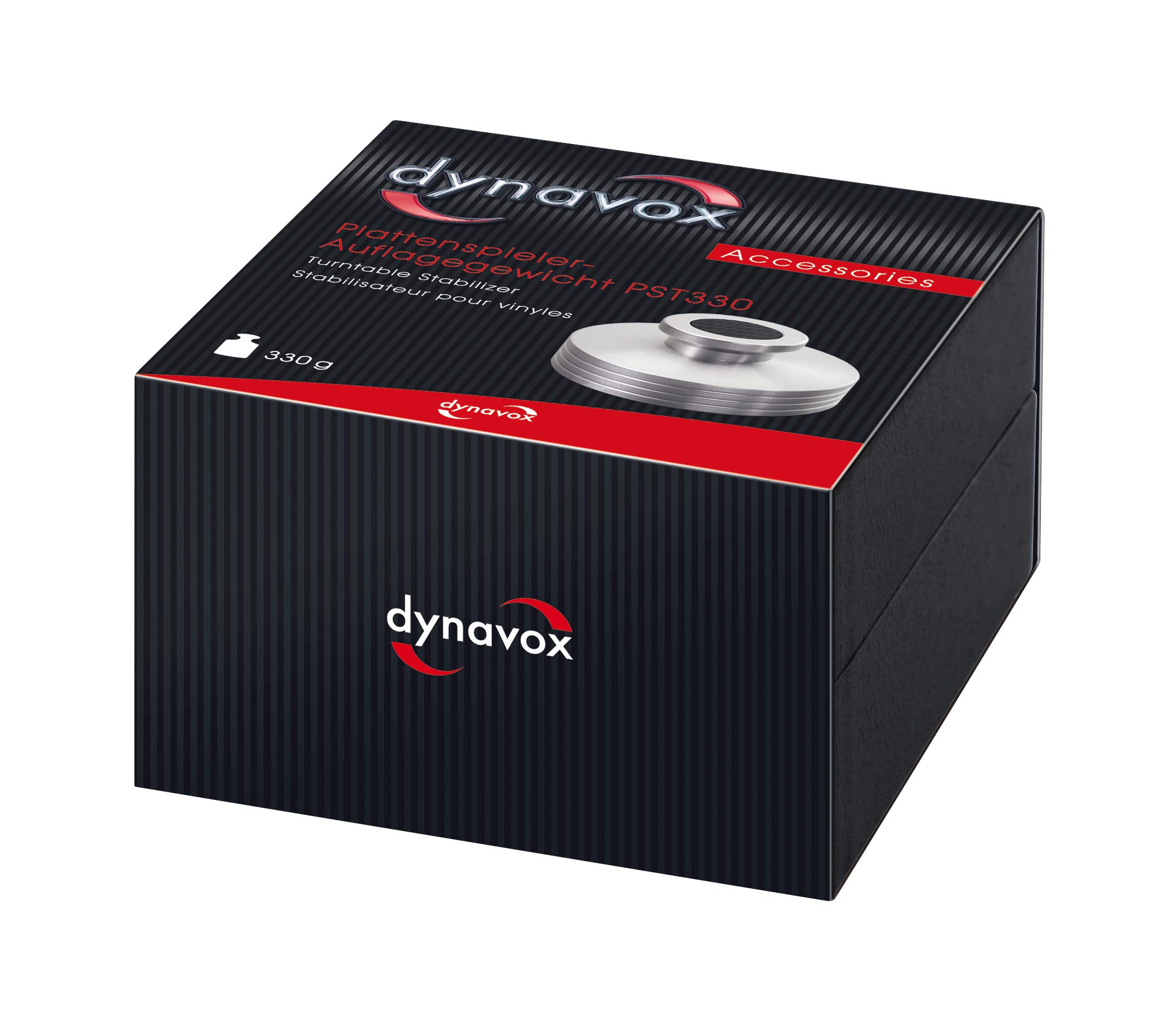Dynavox Stabilisateur PST330 en Aluminium pour Platine Disque Vinyle, Poids 330 g, Revêtement Carbone, Coloris argenté