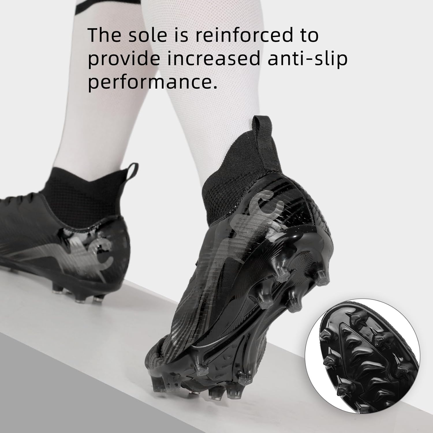 Men's High Top Soccer Shoes FG Long Spikes Adult Football Shoes Lightweight Professional Athletic Training - Image 6