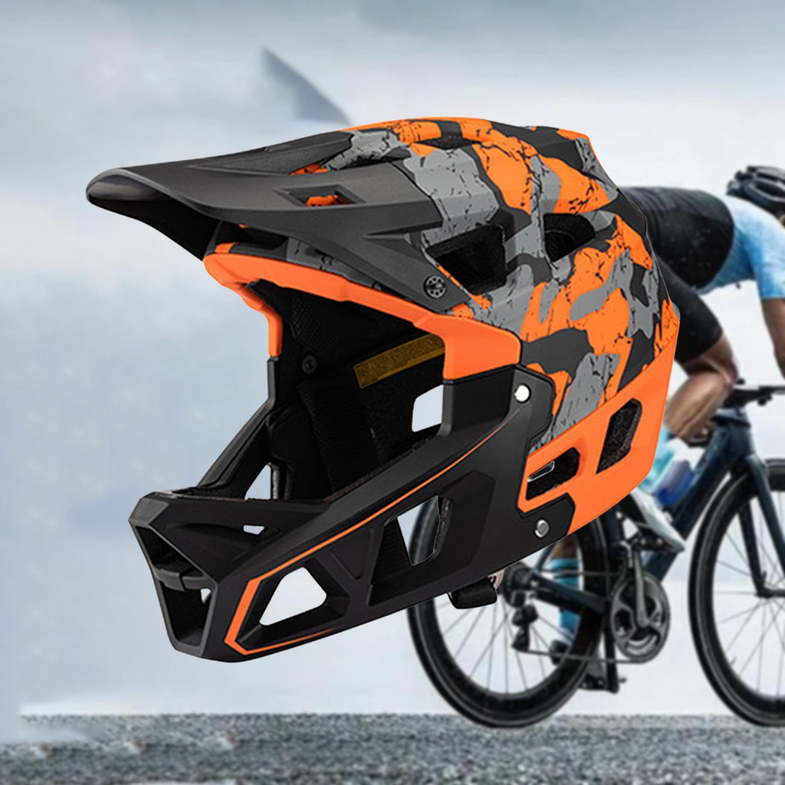 Fahrradhelm mit Integralgesicht, stoßfest, tragbar, komfortabel zu tragen, Outdoor Radsportzubehör, Herren Fahrradhelm, stoßdämpfende Ausrüstung, Fahrradmütze