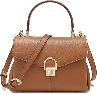 Purses for Women,Top Handbag Fashion Leather Tote bag Satchel Bag for Ladies Shoulder Bag, Zipper Pocket, Metal Button Lock.