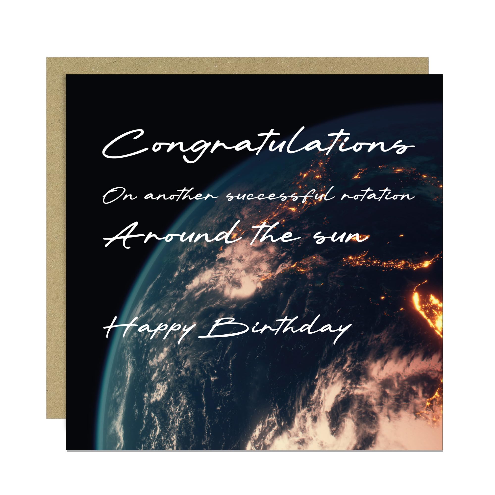 RED OCEAN Joke Birthday Cards for Men Women Round the Sun Funny Birthday Cards for Him Her Humorous Birthday Card With Kraft Envelope