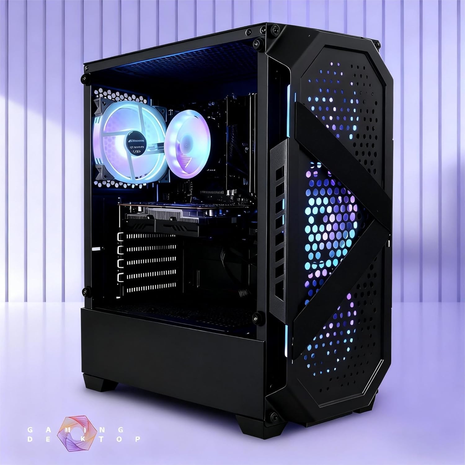 STGAubron Gaming PC Desktop Computer, Intel Core i7 up to 3.9G, GeForce RTX 3060 12G, 32GB RAM, 1TB SSD, WiFi, BT 5.0, RGB Fan x6, Windows 11 Home