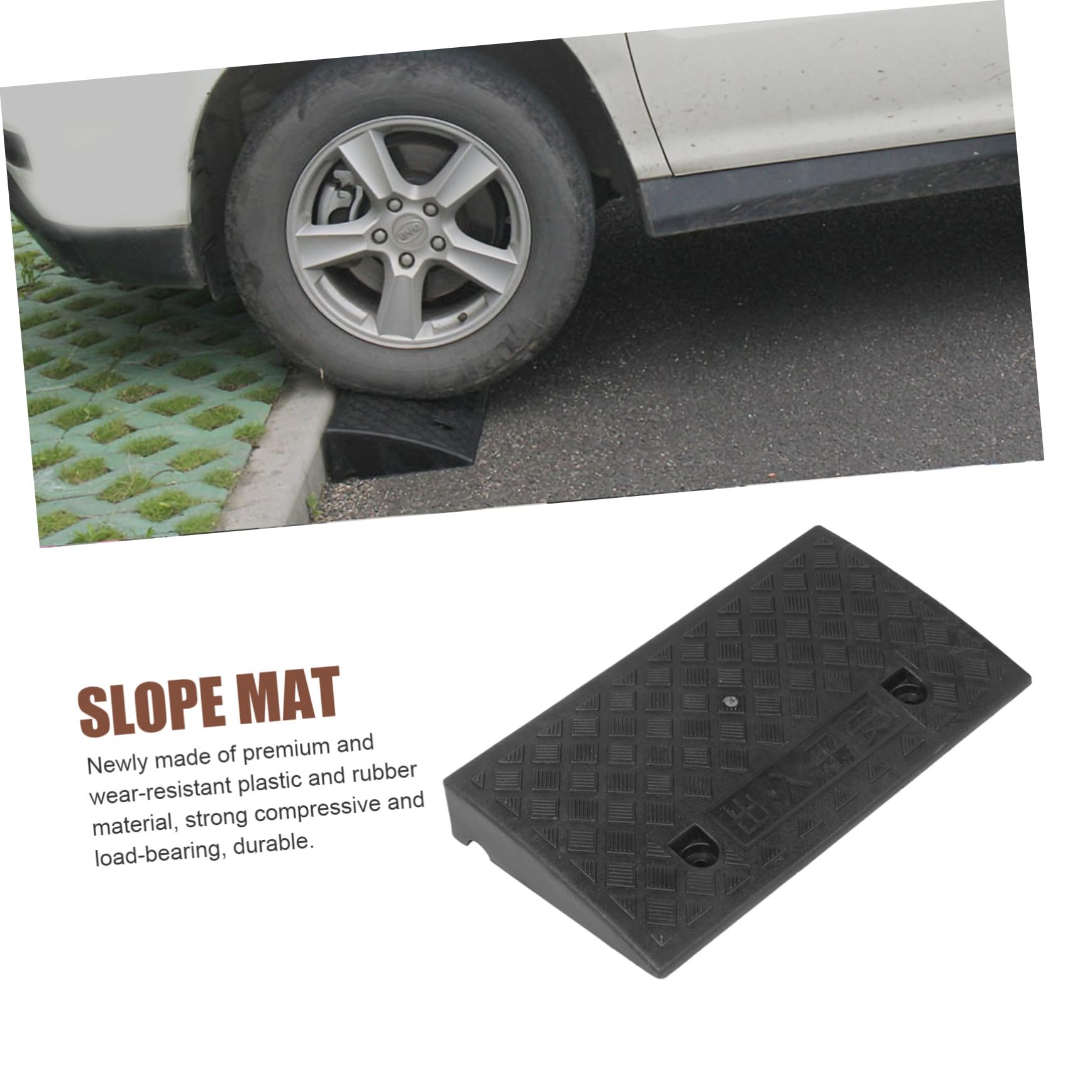 Rampa Antiscivolo in Plastica o e Soglia Gomma Portatile Nera Resistente Pratica Gradini e Accesso Disabili in Casa Auto