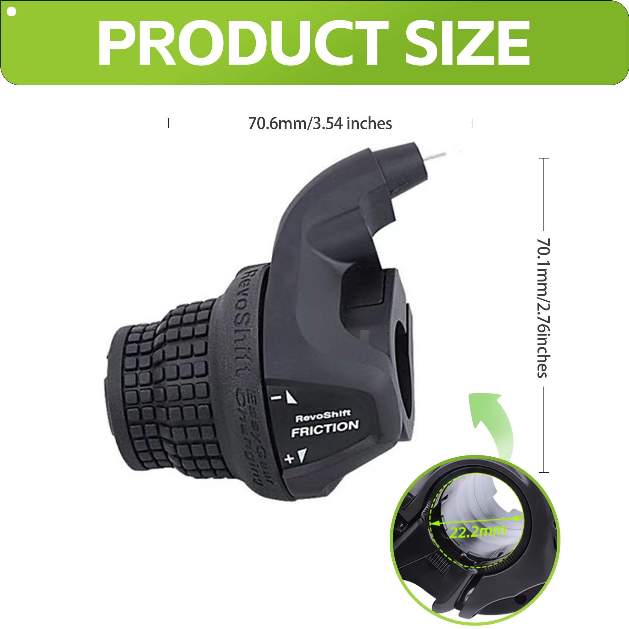 Tailcle RS25-3 Speed Bike Gear Shifter, Bicycle Revoshift Right SL-RS25-3L Shift Lever Bicycle Twist Grip Thumb Gear Shifter for MTB Mountain Bike (RS25-3 Speed Bike Gear Shifter)