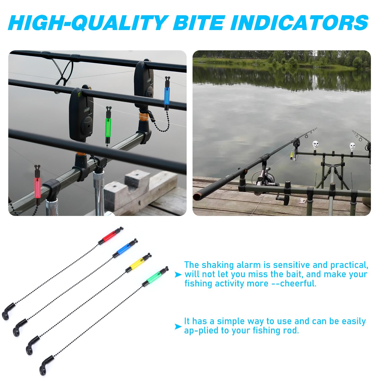 4Pcs Fishing Bobbins, Bite Indicators For Carp Fishing, Light