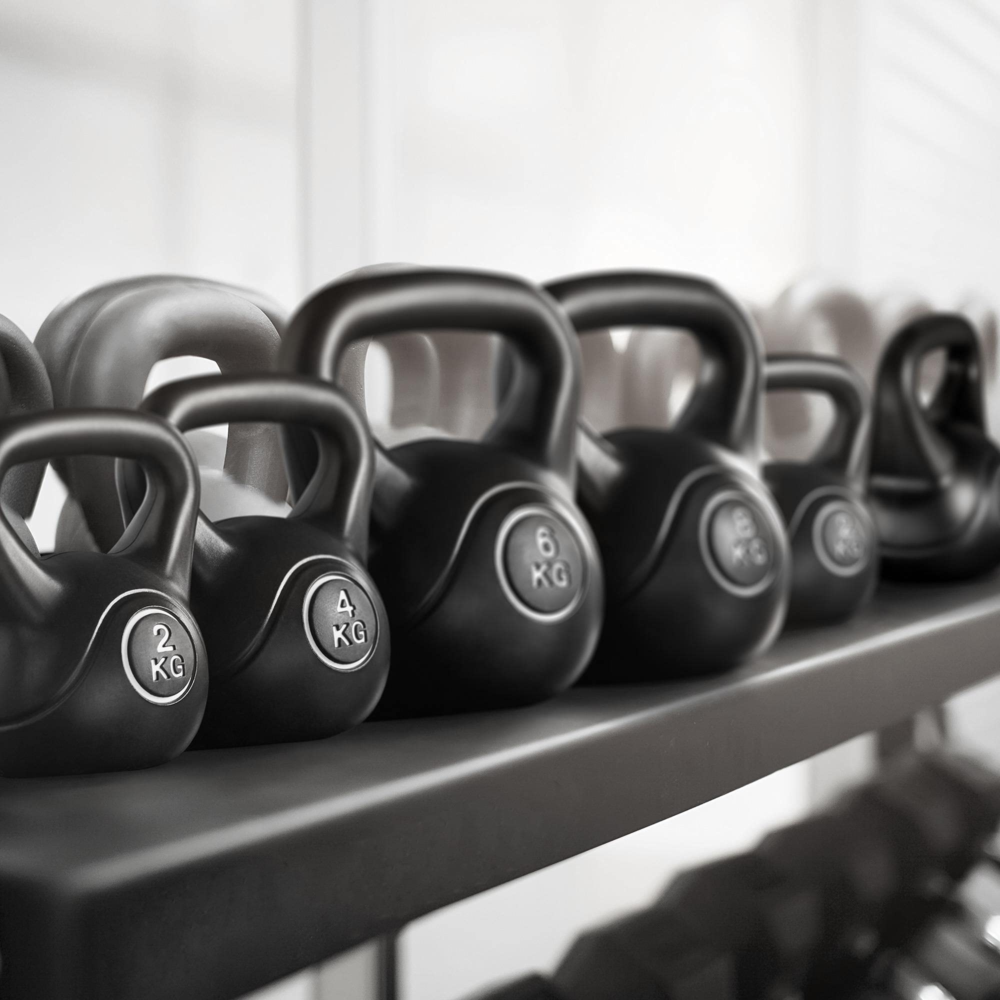 Yaheetech Kettlebell Basic zestaw hantli kulowych do fitnessu, hantli zamachowych, tworzywo sztuczne, obci??niki do treningu si?owego, 2 do 8 kg