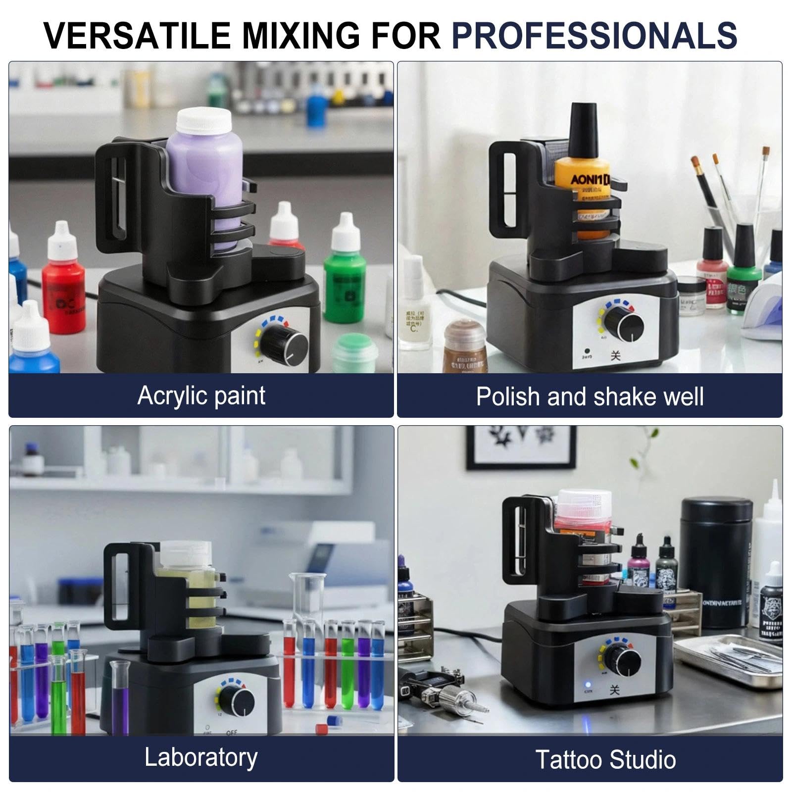 Mezclador vorticial, 500-3200 rpm, tres velocidades | Agitador vorticial para líquidos, apto para 10-100 ml, agitador vorticial esmaltes de uñas, laboratorio, pinturas acrílicas