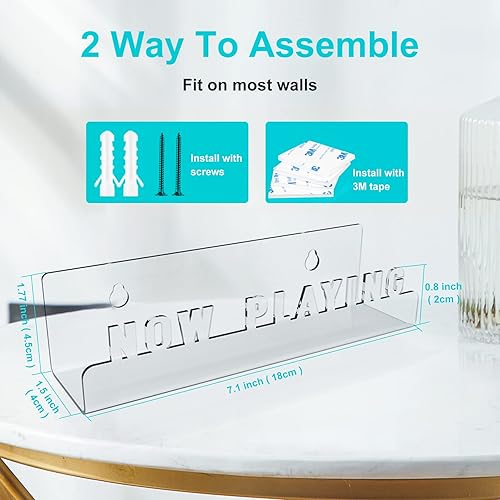 Miniatura 2 de Boloyo Wall Mount Now Playing - Soporte para discos de vinilo, estante de almacenamiento de discos de vinilo acrílico, soporte de exhibición de