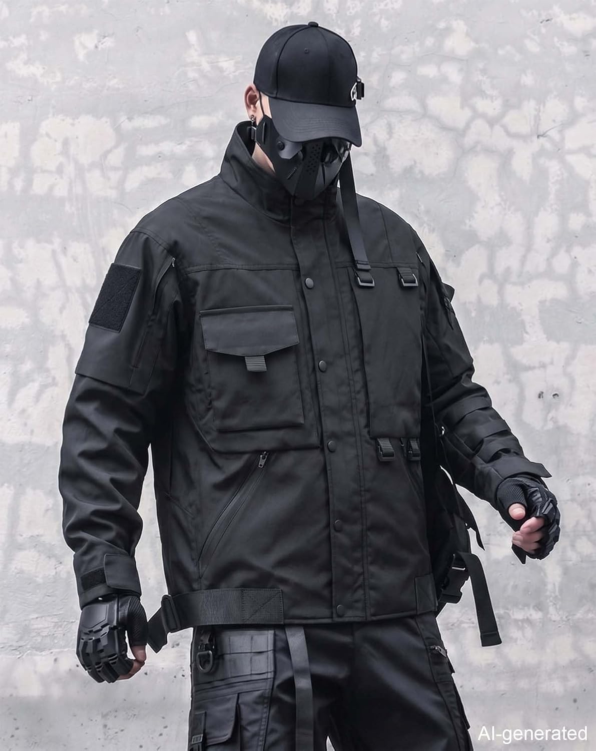 Niepce Inc Japanese Techwear Windbreaker Jackets for Men with Multi Pocket