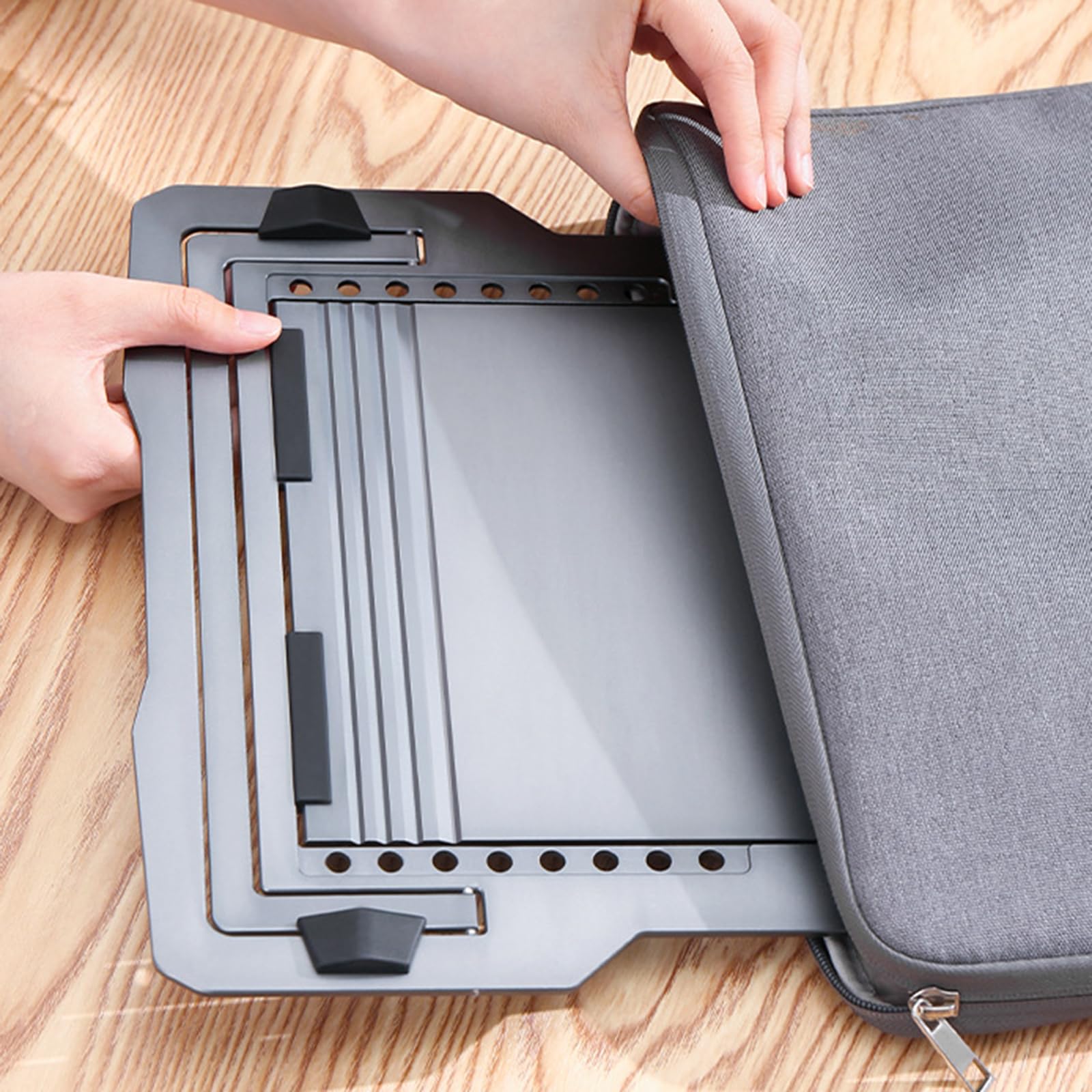Support de refroidissement réglable en hauteur pour ordinateur portable - Support ergonomique en aluminium pour ordinateur portable - Réduction du bruit