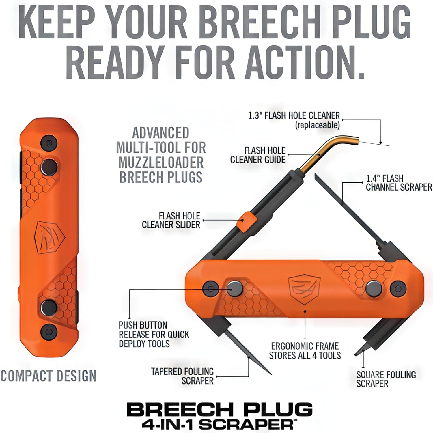 Real Avid Breech Plug Cleaning Options - Choose Between Master Maintenance Kit or 4-in-1 Scraper - Muzzleloader Cleaning Kit for Gun Maintenance