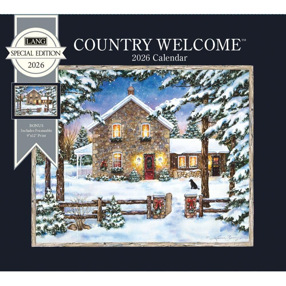 Lang Companies, Country Welcome Special Edition 2026 Wall Calendar, 12.5'' X 14'', 12-Month Calendar with Stapled Binding