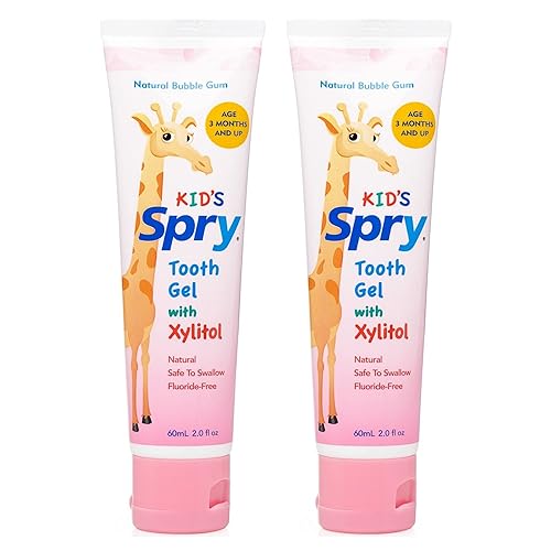 Miniatura 13 de Spry Pasta de dientes natural con xilitol para bebés, niños pequeños y niños a partir de 3 meses, gel dental sin flúor, apoya el desarrollo de