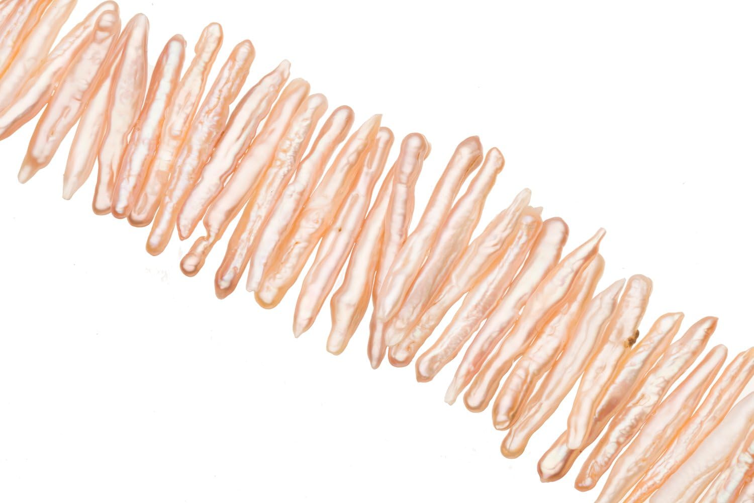 Peach Freshwater Cultured Pearls Natural Stick, A Graded, 30x3mm (Approx.), 15.5Inch Strings/111Pearls