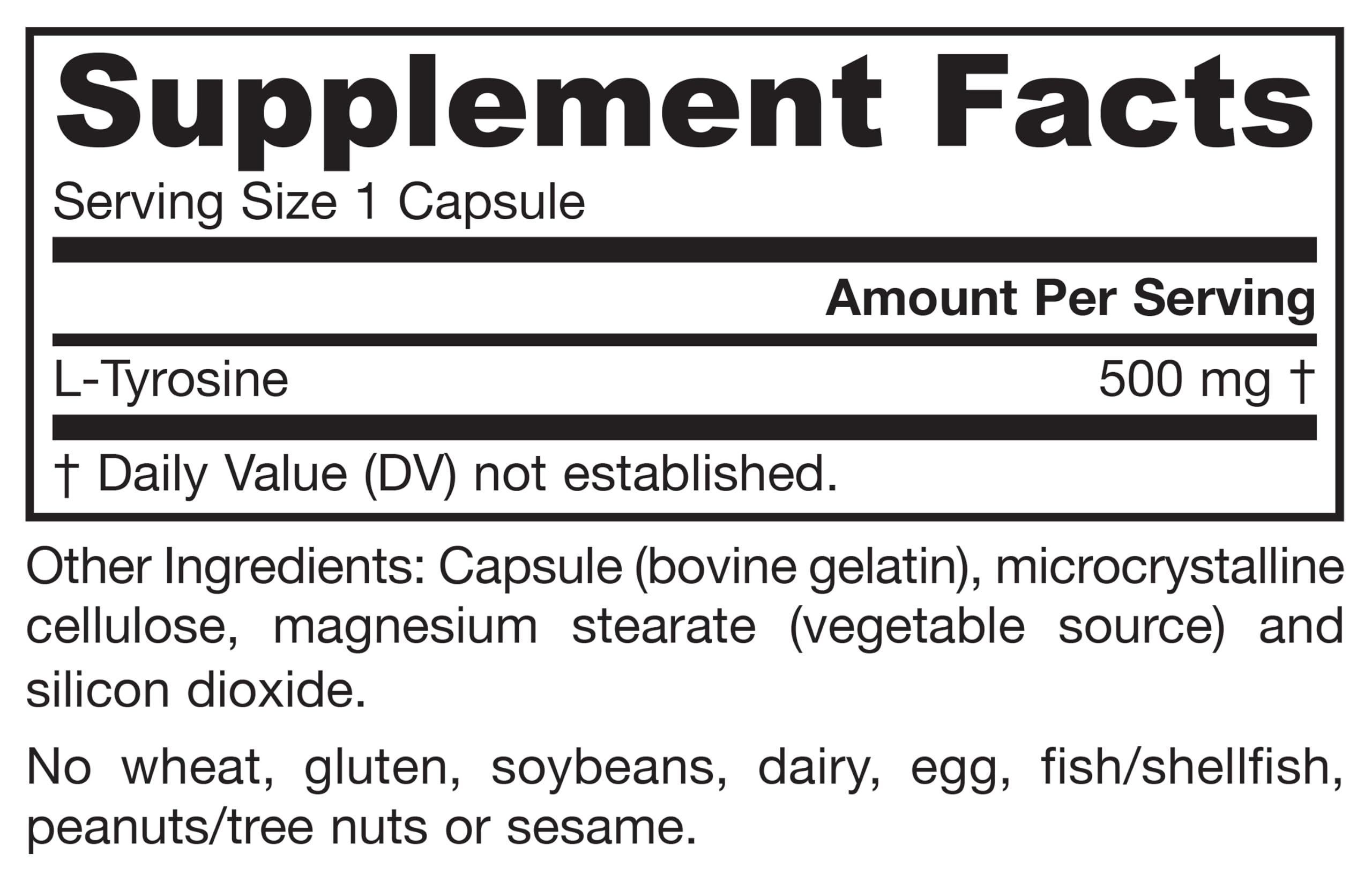 Jarrow L-Tyrosine 500 mg, Dietary Supplement, 100 Capsules — Amazon image 9