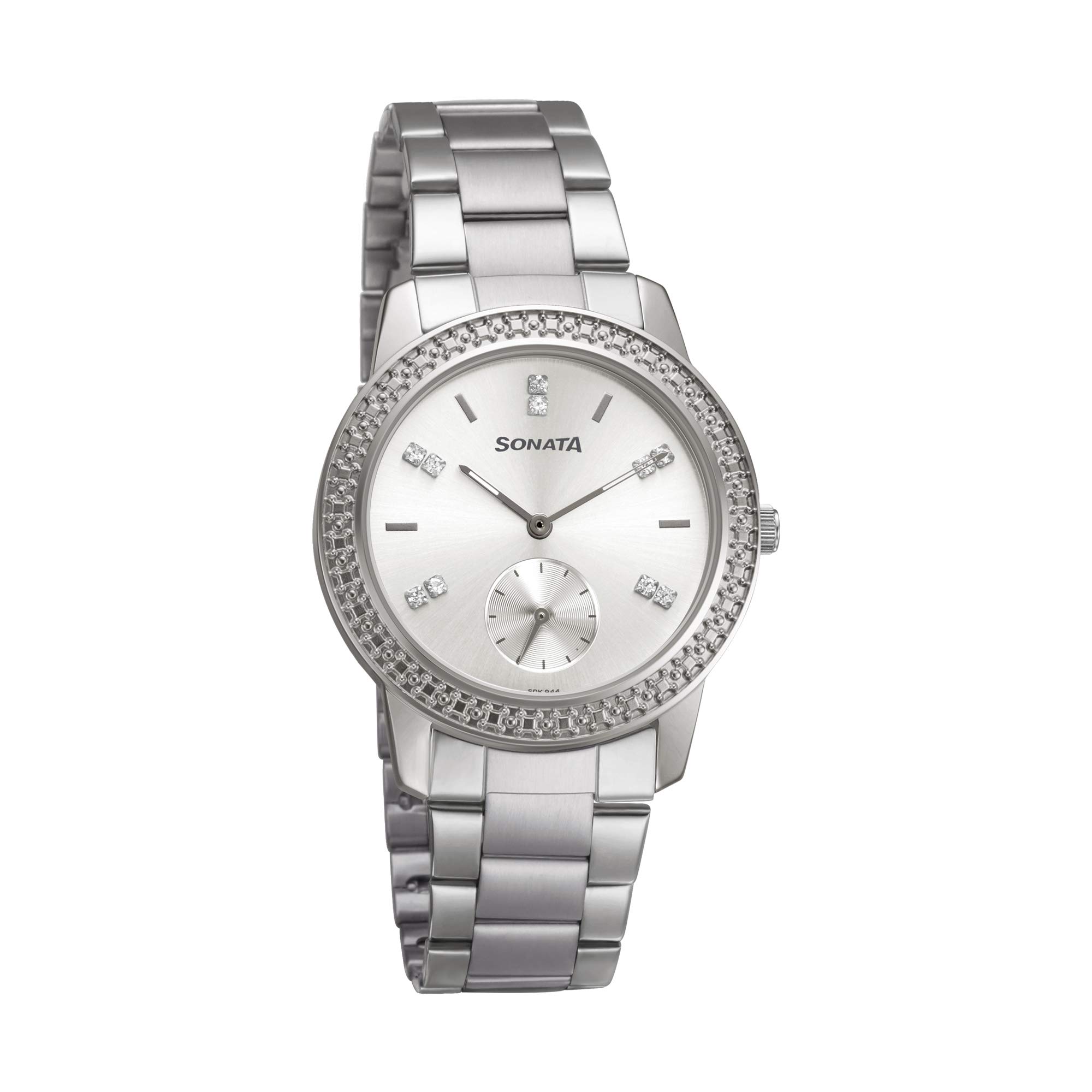 sonata Multifunctions Silver Dial Women Watch With Metal Strap-8165SM02-picture-11