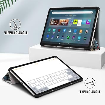 Case for Amazon Fire Max 11 Tablet (13th Generation, 2023), Techcircle Slim Lightweight Trifold Stand Magnetic Hard Shell Flip Cover PU Leather Protective Folio Book Cover, Graffiti