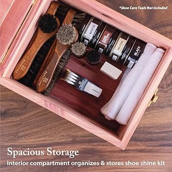 Amazon.com: FootFitter Grand Cedar Shoe Shine Valet Box with Stand