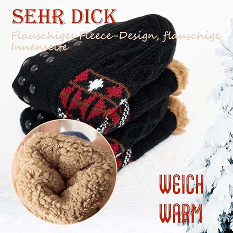 Kuschelsocken Haussocken Herren Damen Anti-Rutschsocken