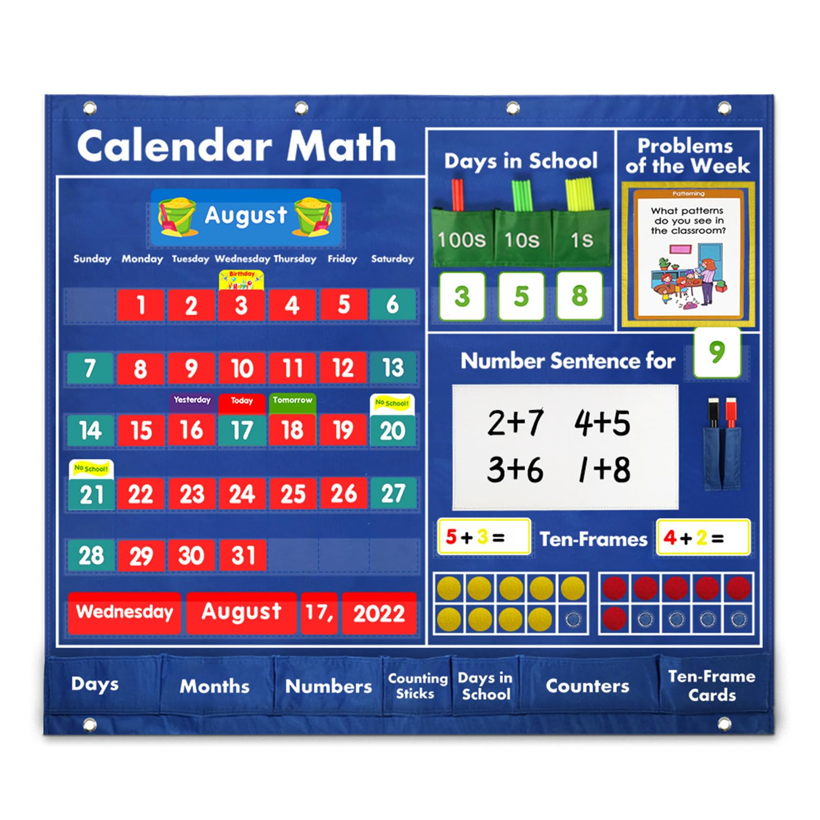 Calendario Matematica Diagramma tascabile in classe Diagramma tascabile educativo Materiali didattici per il giardino in età prescolare