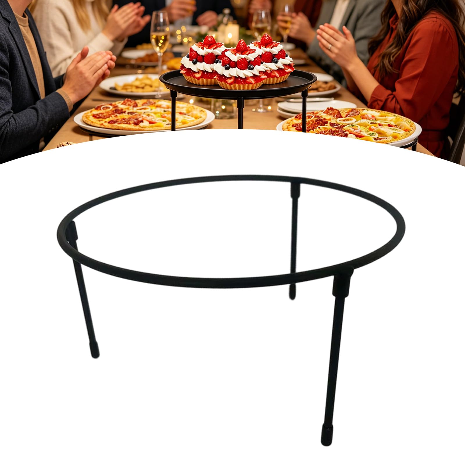 Supporto per pizza con base robusta per risparmiare spazio