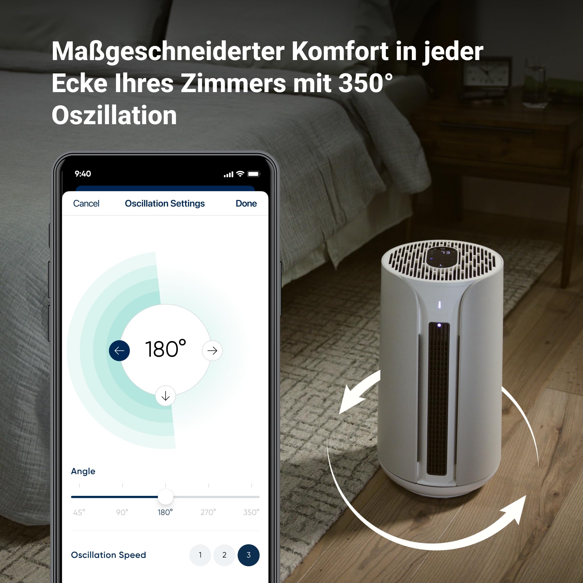 BLUEAIR 3-in-1 Ventilator, Heizgerät & Luftreiniger – HEPA Silent Luftreiniger für Zuhause, Haustiere, Allergien, Staub, Rauch, Gerüche, Blueair ComfortPure T10i