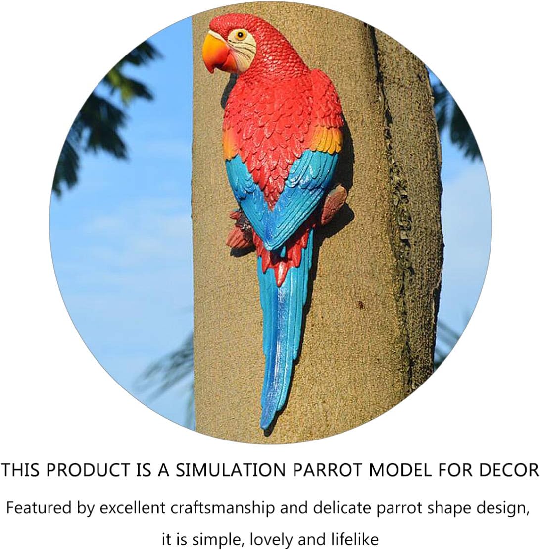 Parrot Decor Hanging Parrot Statue for Garden Resin Parrot Sculpture Realistic Parrot Outdoor Statue Outdoor Parrot Statue and Figurine Ornament Wall Decoration