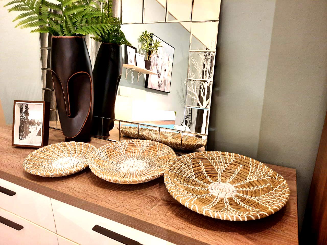 Amazon.com - Hanging Woven Wall Basket Decor Set of 3 | Seagrass ...