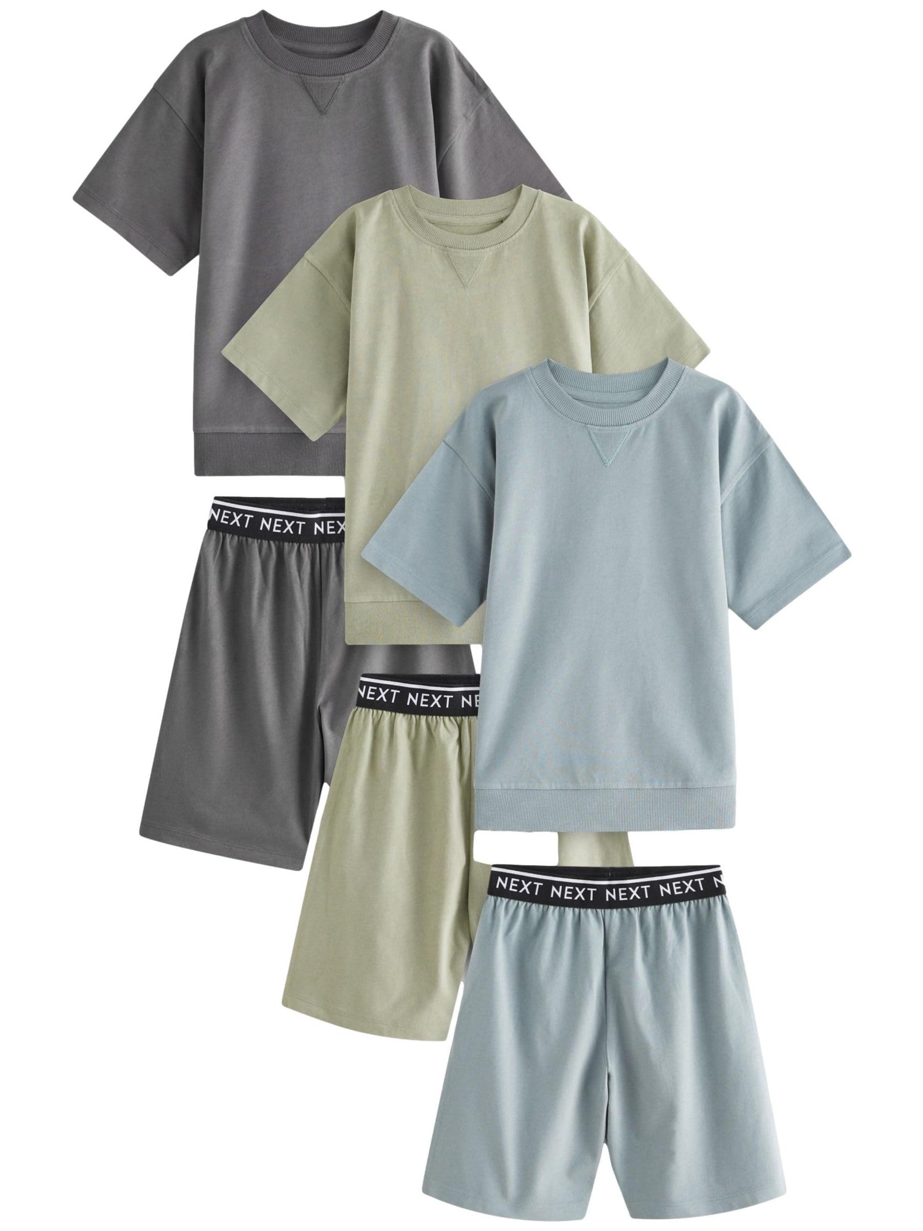 NEXT Niños Pack de 3 Pijamas de pantalón Corto 100% algodón